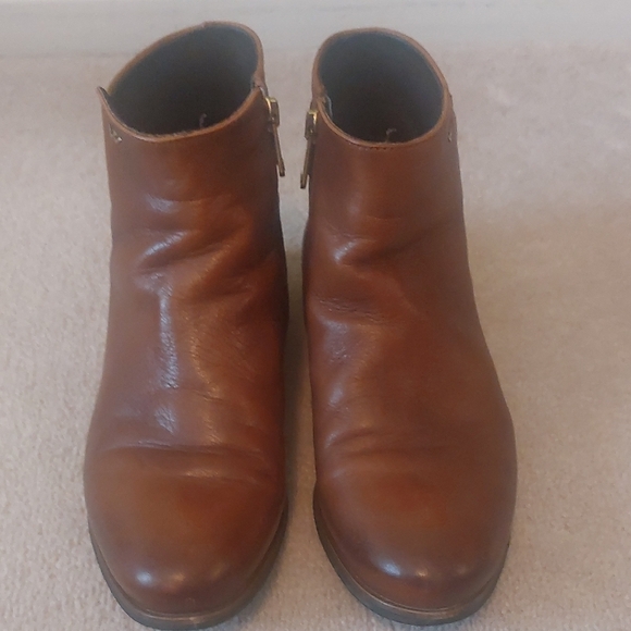 WOJAS, Size 7/European 38 Women's Tan Leather Ankle Booties - Picture 5 of 11